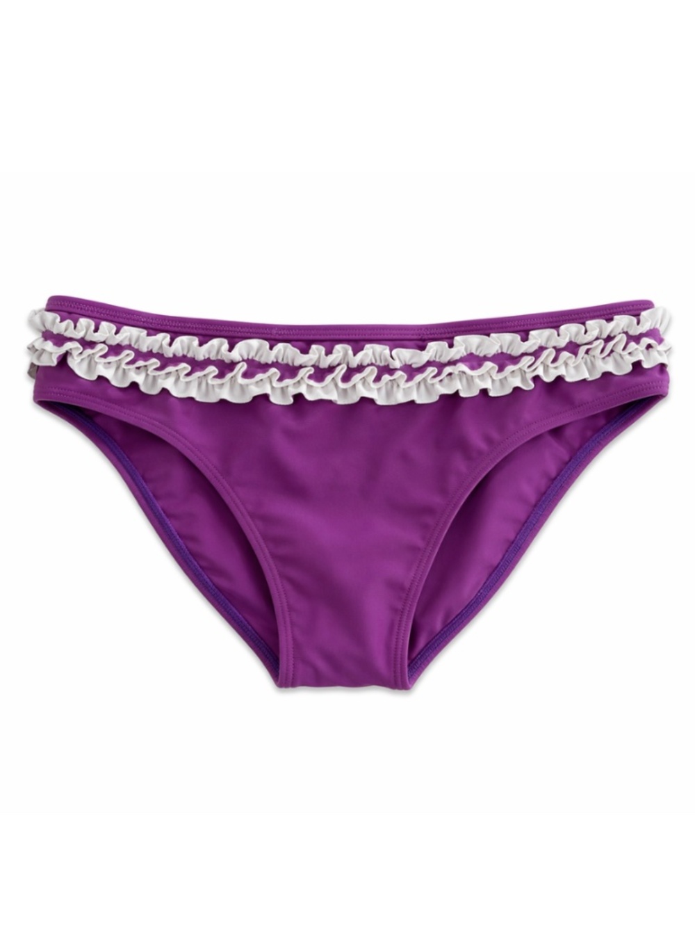 4/$20➡️ Vintage Y2K Deadstock Purple & White Ruffle Bikini Bottoms – Medium NWoT